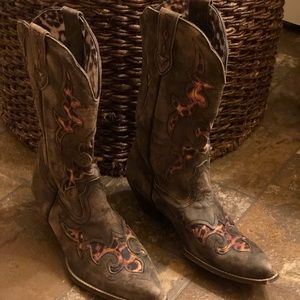 Women’s Laredo leopard print cowgirl boots